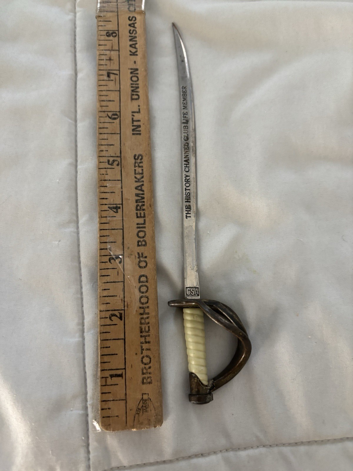VTG THE HISTORY CHANNEL CLUB LIFE MEMBER Sword Letter Opener Metal 8