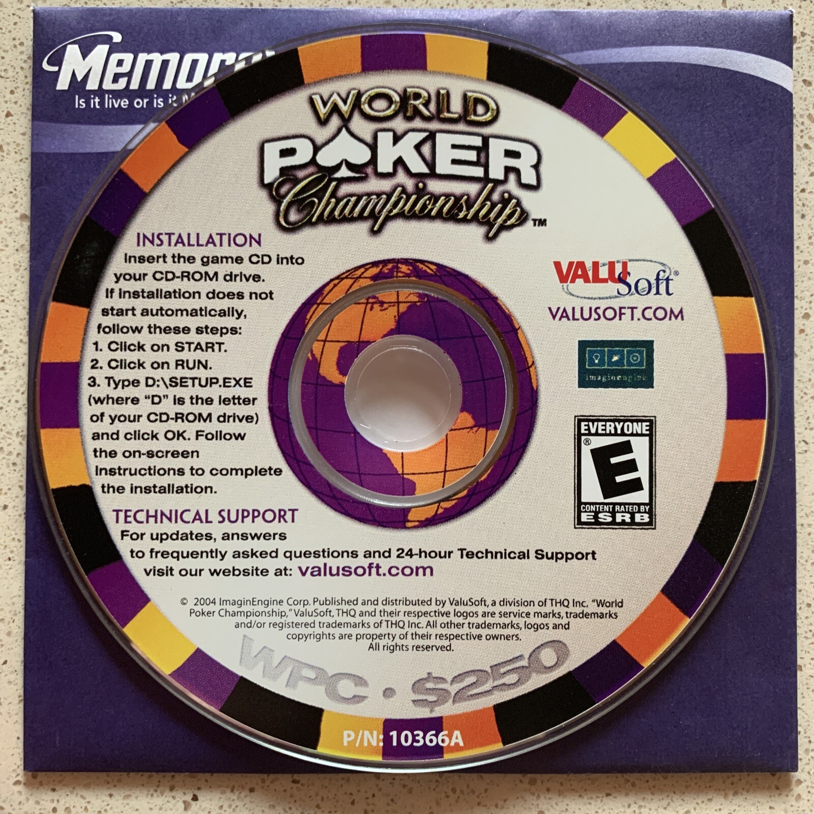 World Poker Championship (PC, 2004) # Disc Only 30139