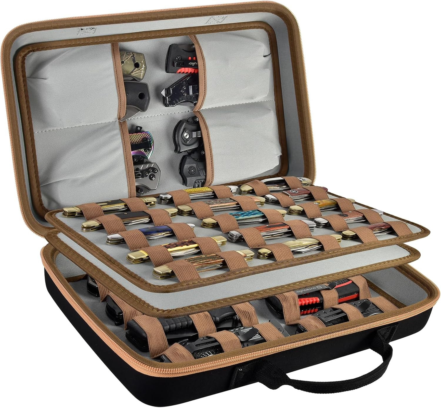 Knife Display Case for 56+ Pocket Knives, Collection Storage & Display Holder fo