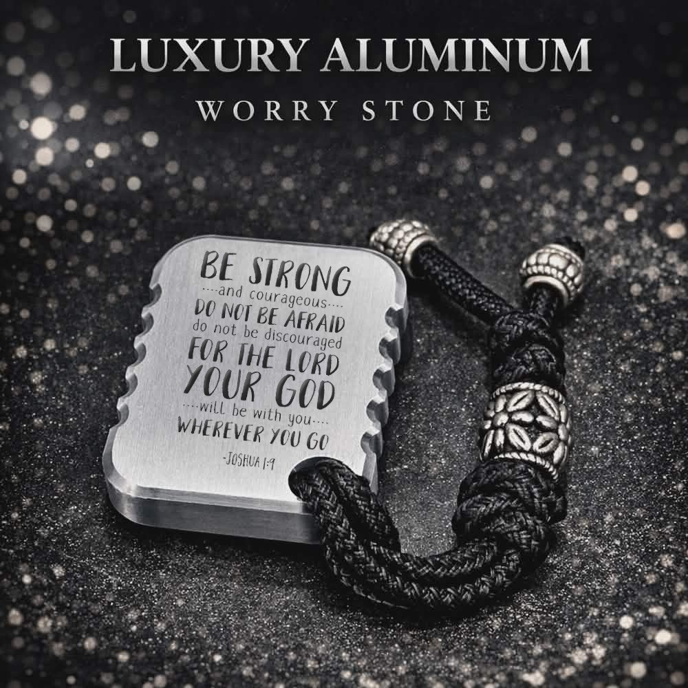 Joshua 1:9 CNC Milled/Laser Engraved Aluminum Prayer/Worry Stones