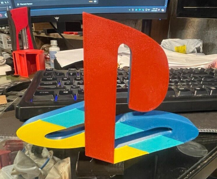 PlayStation Logo Stand Sign or hanging Display Game Room 5 inches 3D Printed