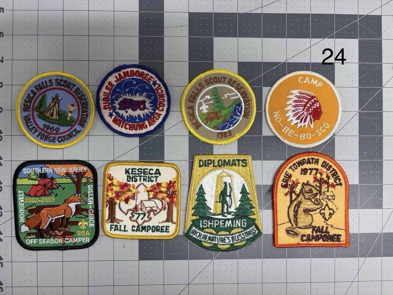 Lot 8 Vintage BSA Patches Camp No-Be-Bo-Sco Friday 13th Resica Falls 1969 1977