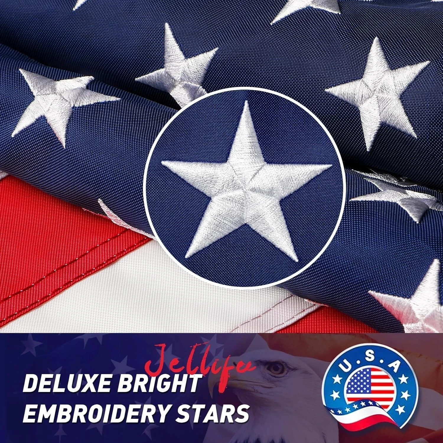 3x5 American Flag Made In USA High Wind Heavy Duty US Flags for Outdoor Durable