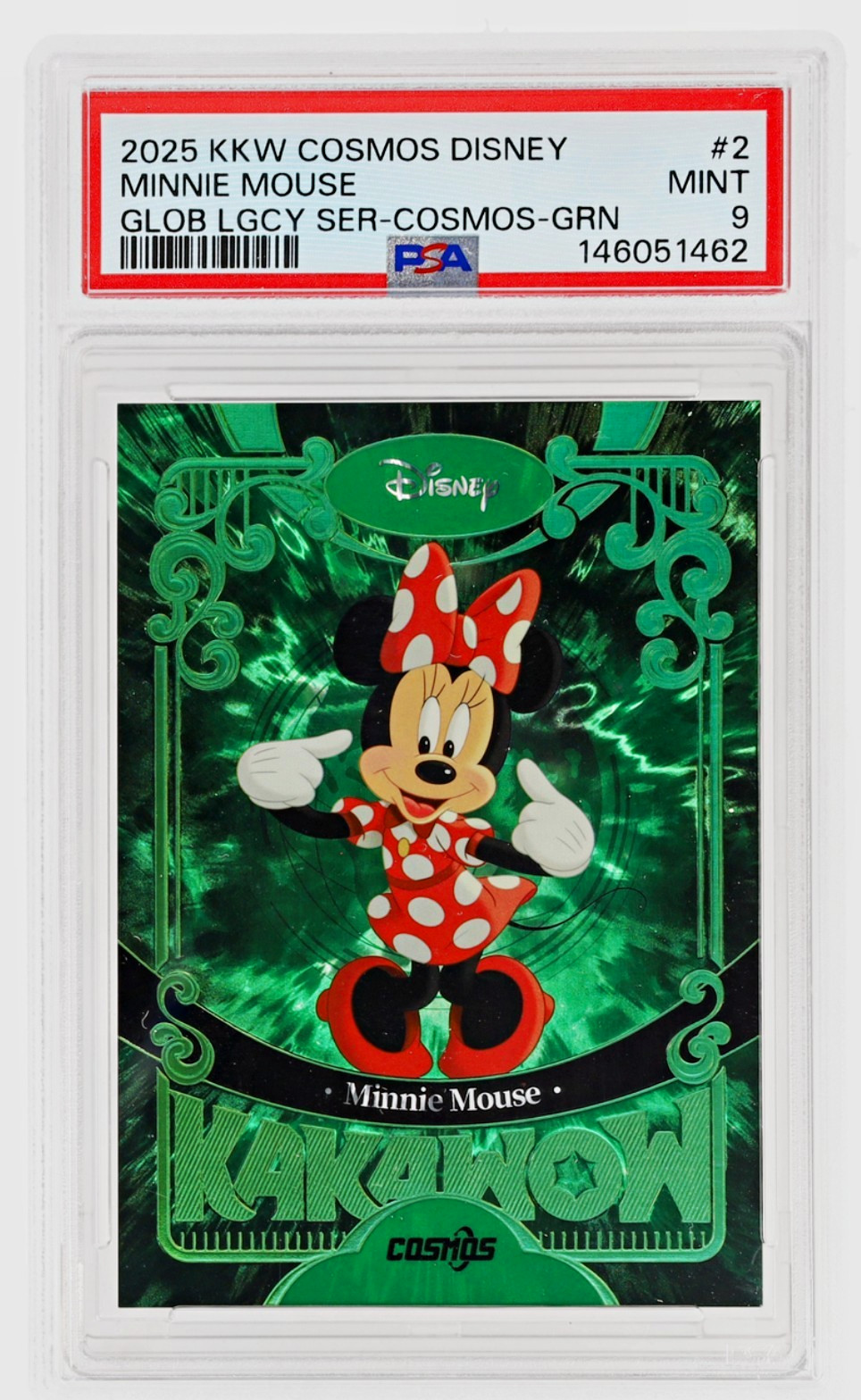 2025 Kakawow Cosmos Disney Minnie Mouse Global Legacy Green /25 CDT-LGR-02 PSA 9