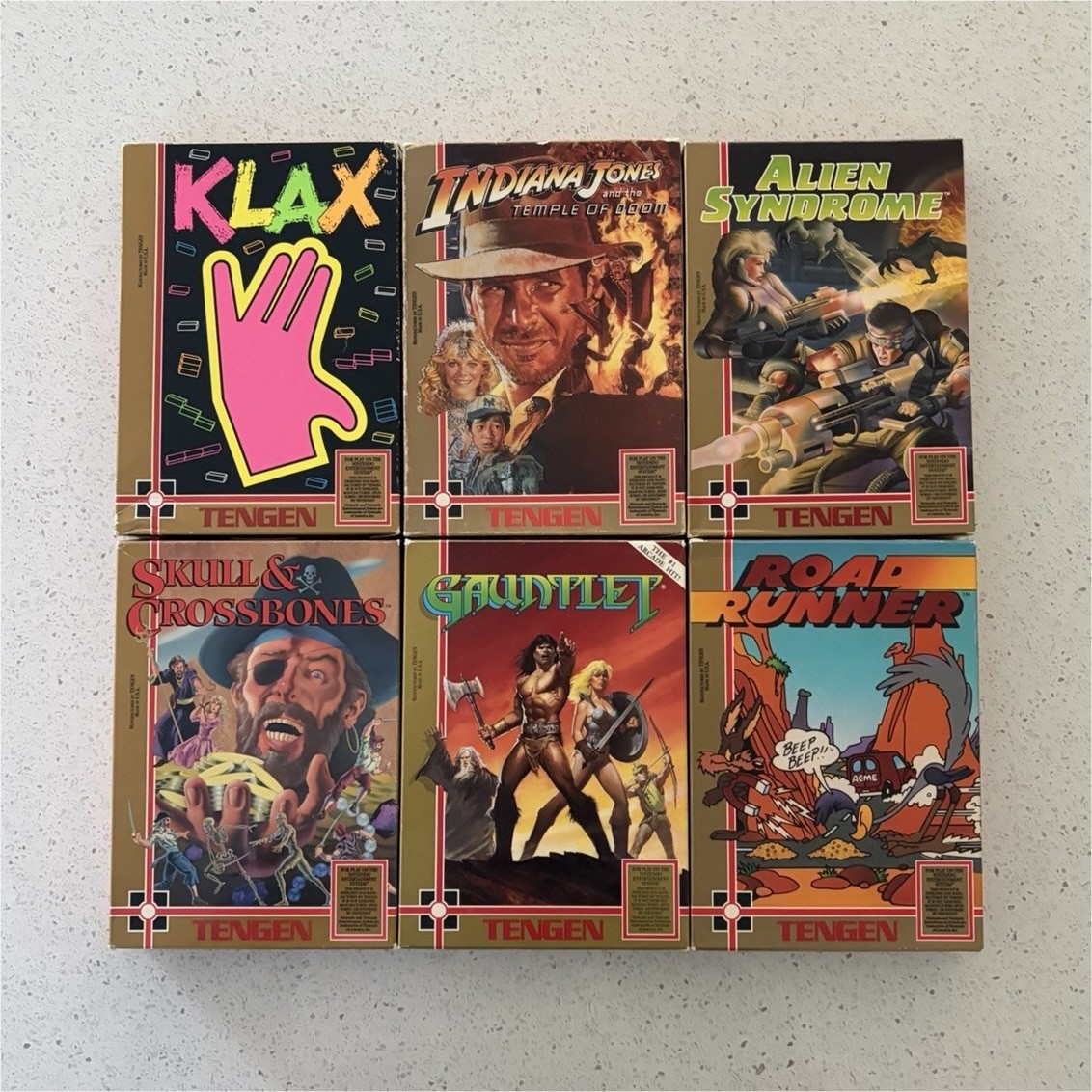 Nintendo NES Tengen 6 Game Bundle Boxed Manuals + Protective Covers NTSC