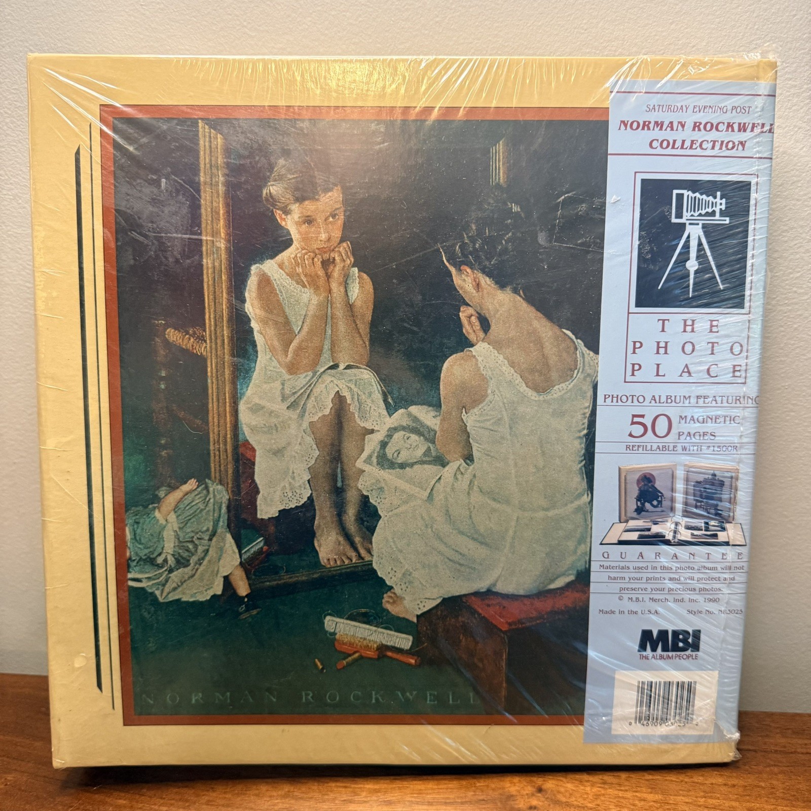 NOS 1990s NORMAN ROCKWELL GIRL AT  MIRROR FULL SIZE PHOTO ALBUM BINDER NEW USA