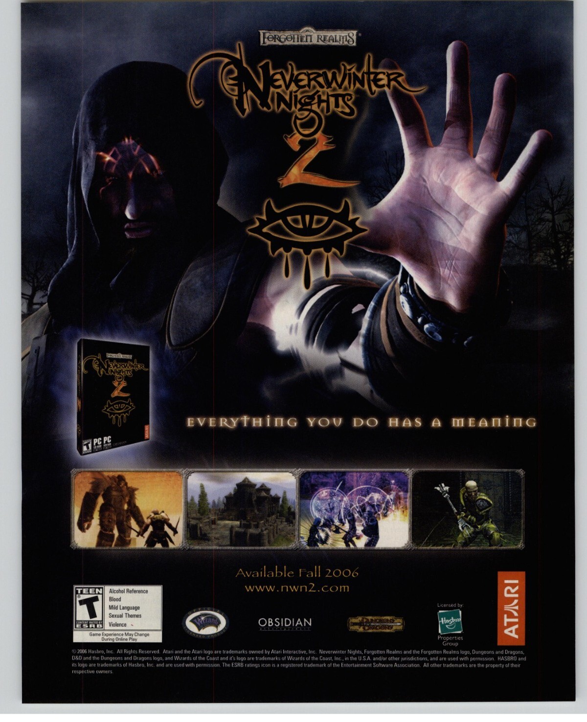 Neverwinter Nights 2 PC 2006 Vintage Print Ad/Poster Official Forgotten Realms