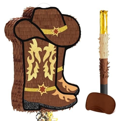 Western Cowgirl Boot Piñata, Western Party Decorations Game