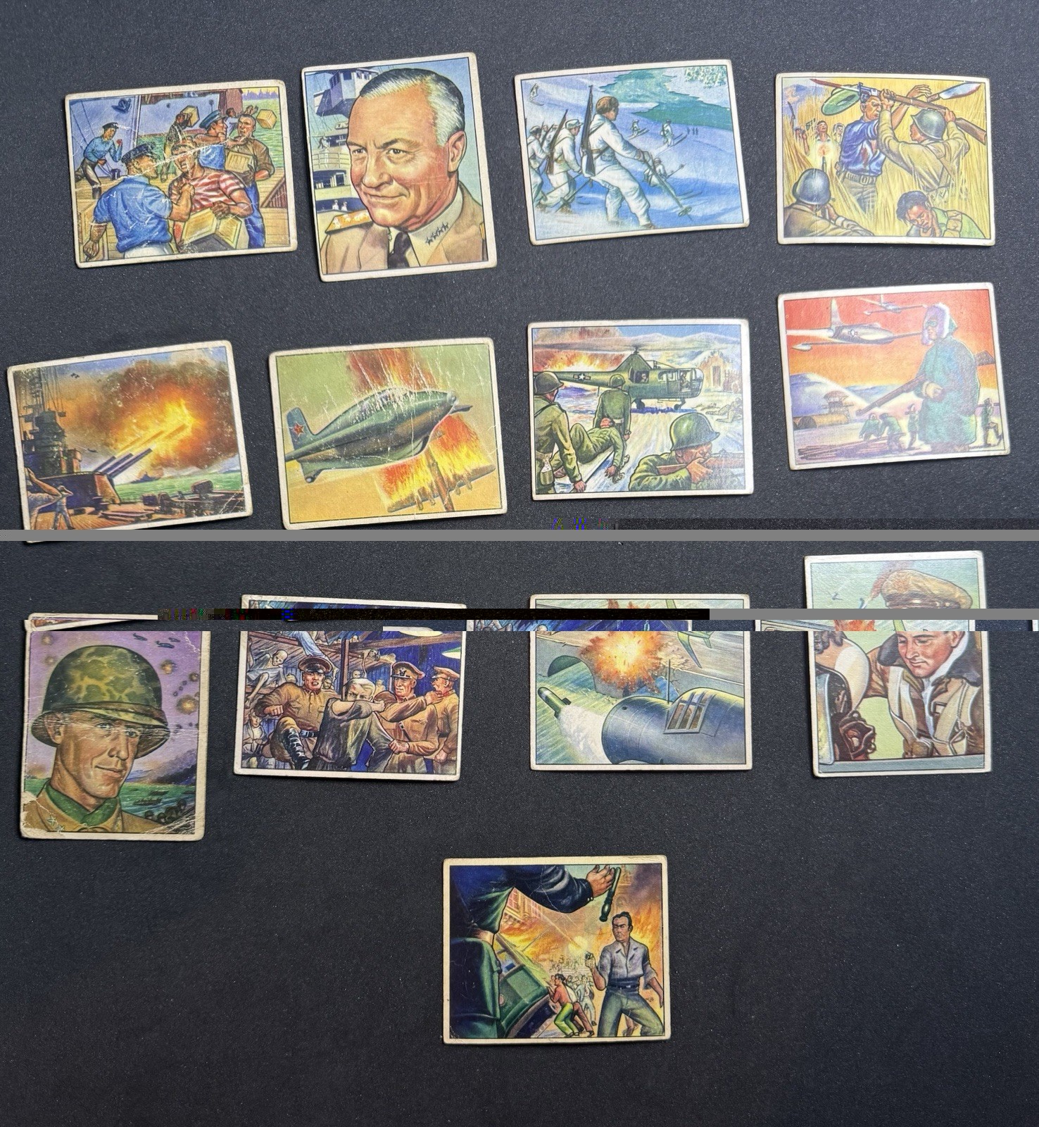 1951 Bowman Fight the Red Menace (13 card Lot) Vintage War Cards