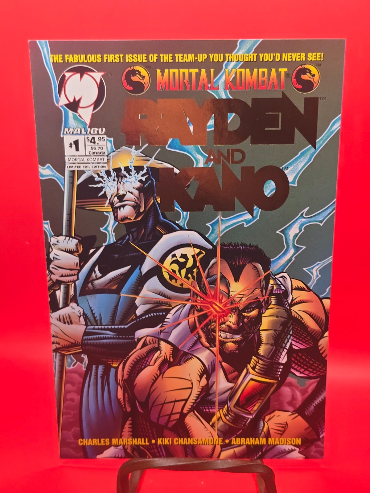 Mortal Kombat Raiden & Kano #1 1995 Malibu GOLD FOIL Limited Edition VF+ 8.5