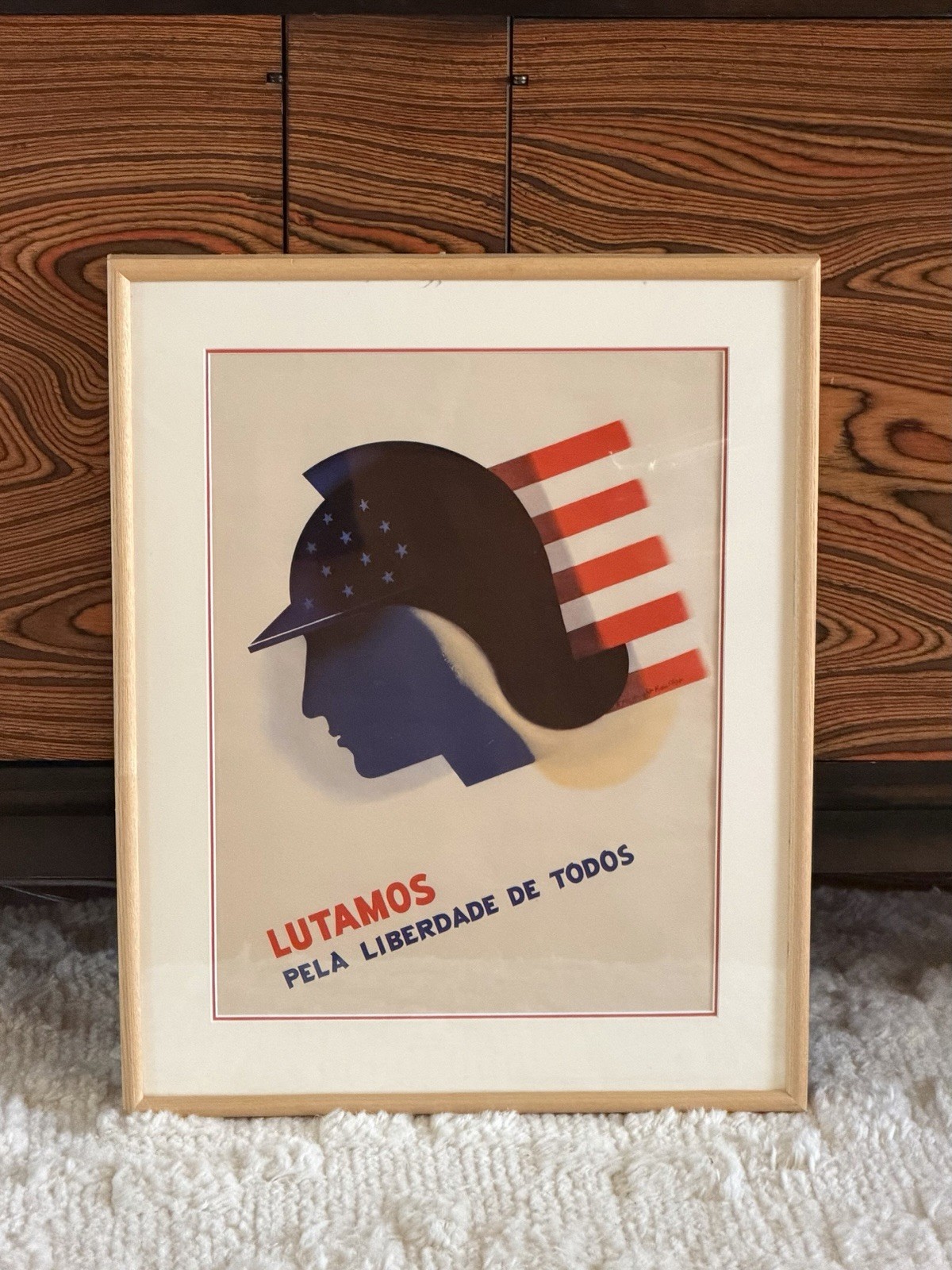 Original 1942 WWII Poster Lutamos Pela Liberdade de Todos McKnight Kauffer