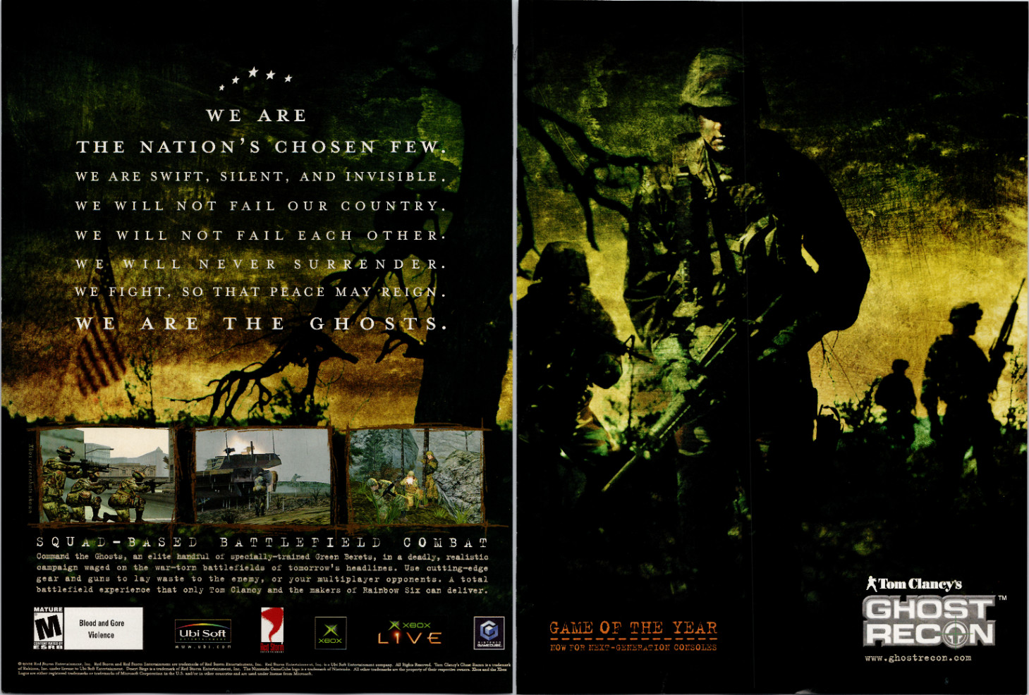 Tom Clancy's Ghost Recon 2004 Promo Print Poster Xbox GameCube Ubisoft