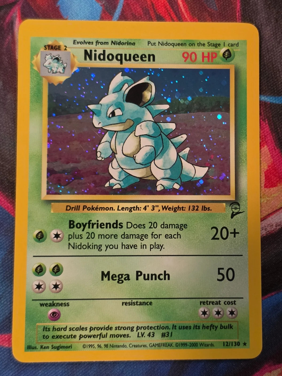 Nidoqueen Holo Rare Base Set 2 012/130 NM-/LP+ Pokemon