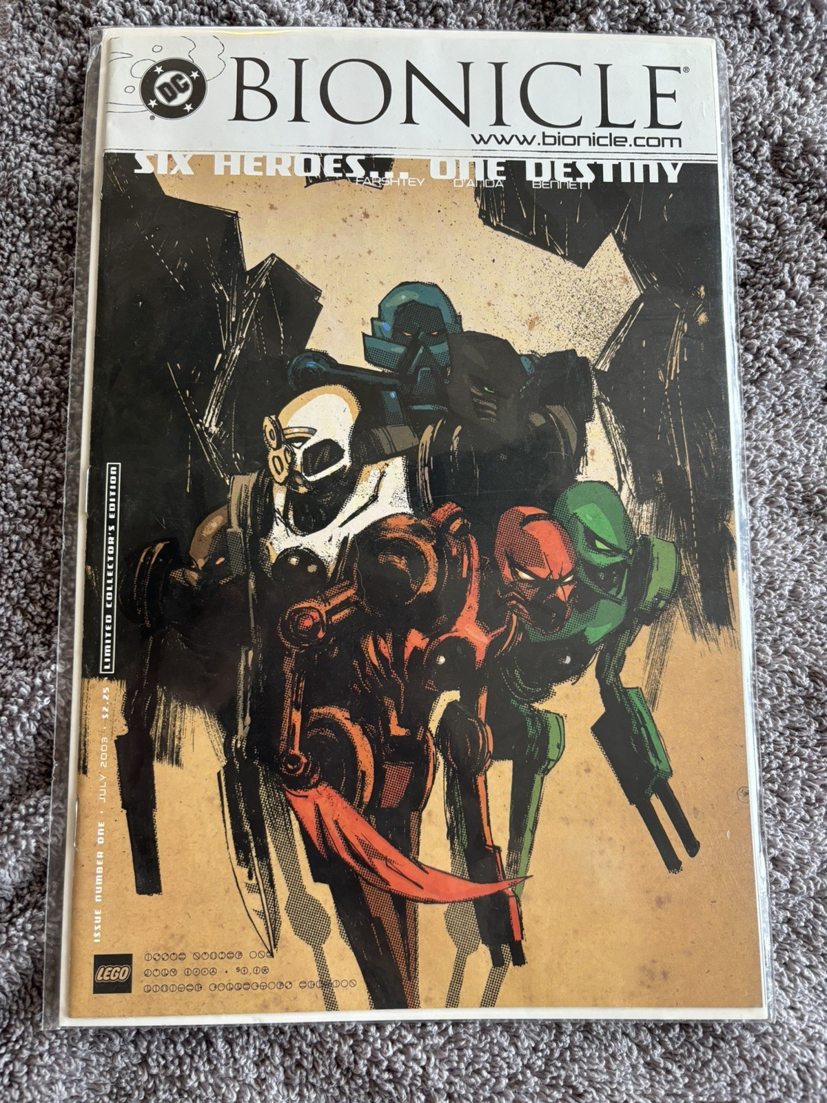 LEGO Bionicle Comic #1, Six Heroes One Destiny, Ashley Wood SDCC Variant, 2003