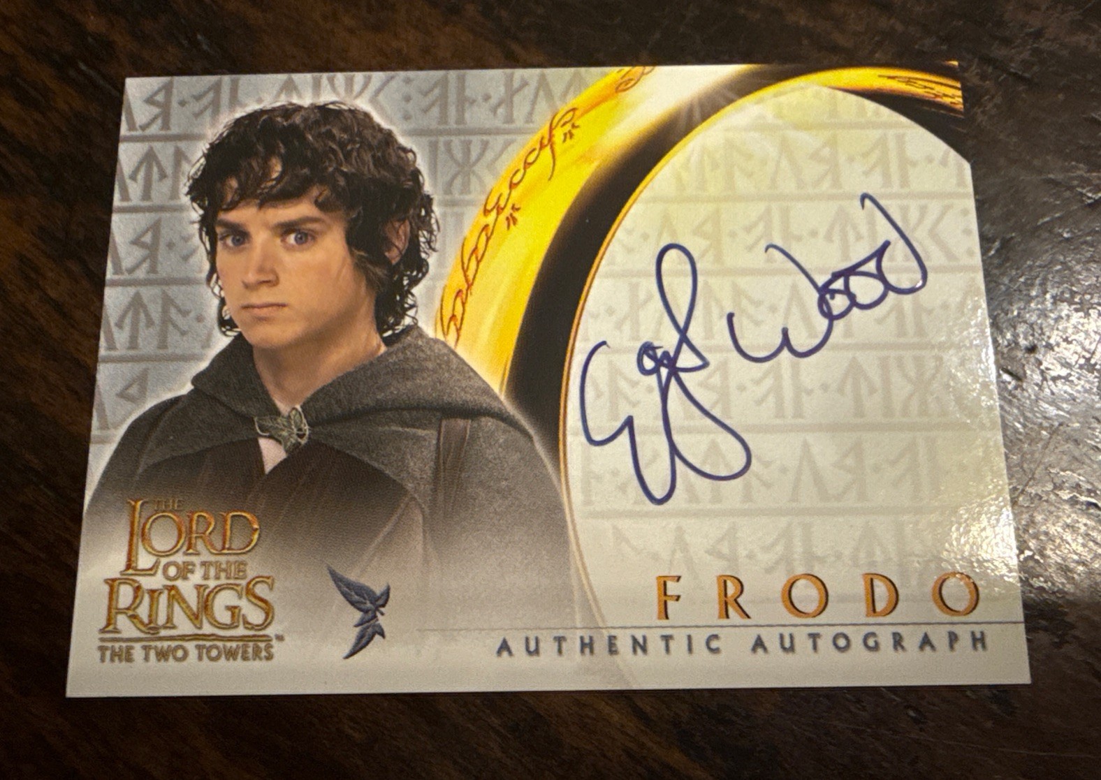 Topps Lord Of The Rings Elijah Wood (Frodo) Autograph Two Towers 2002 Ultra Rare