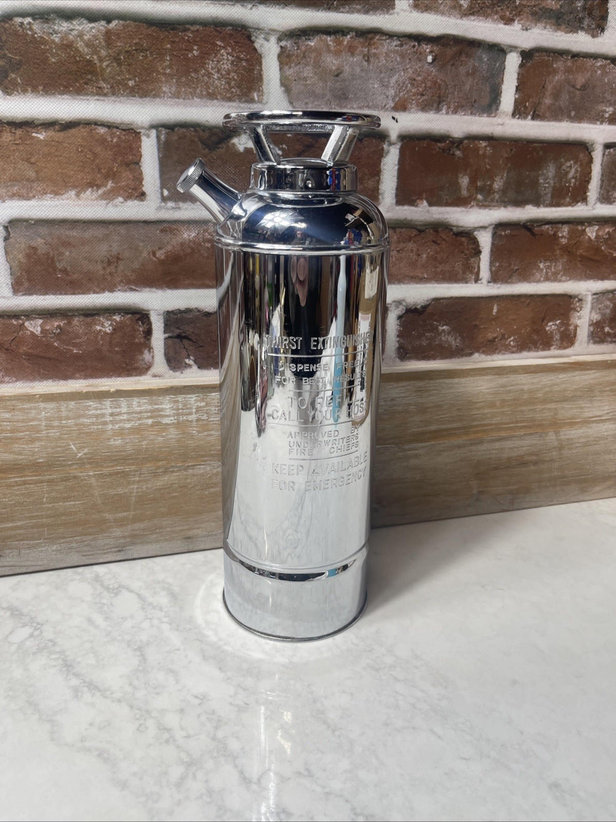 Thirst Extinguisher Cocktail Shaker Music Box Chrome Japan How Dry I Am Vintage