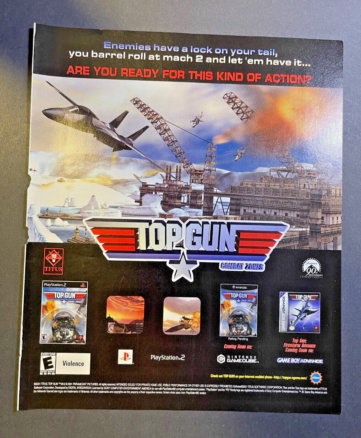 2002 Magazine Advertisement Top Gun Combat Zones Video Game