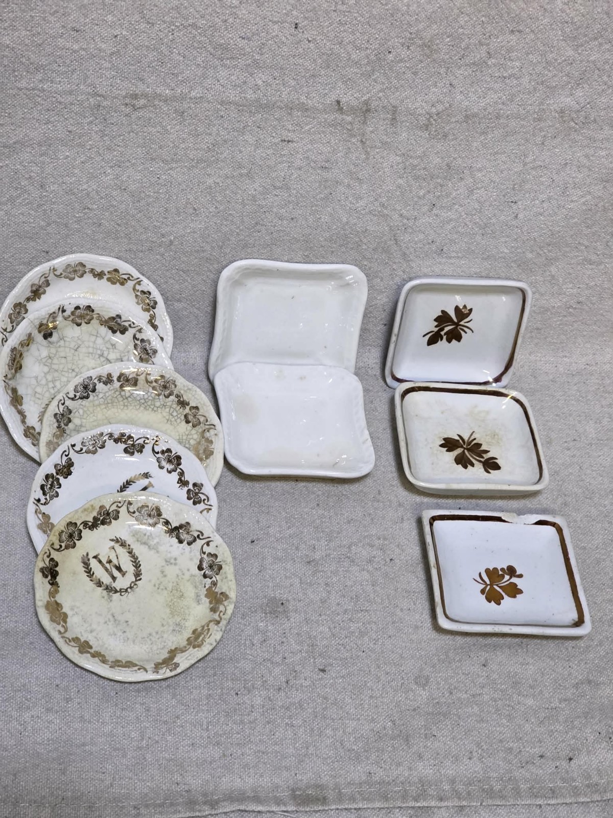 Bundle of vintage HTF Ironstone Butter Pats.