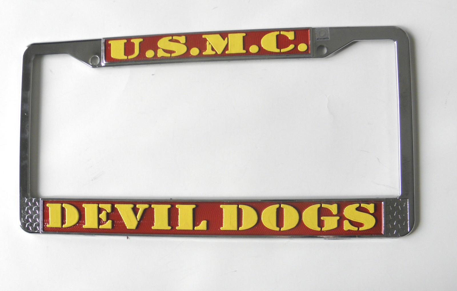 USMC DEVIL DOGS MARINE US MARINES CHROME PLATED LICENSE PLATE FRAME 6X12 INCHES