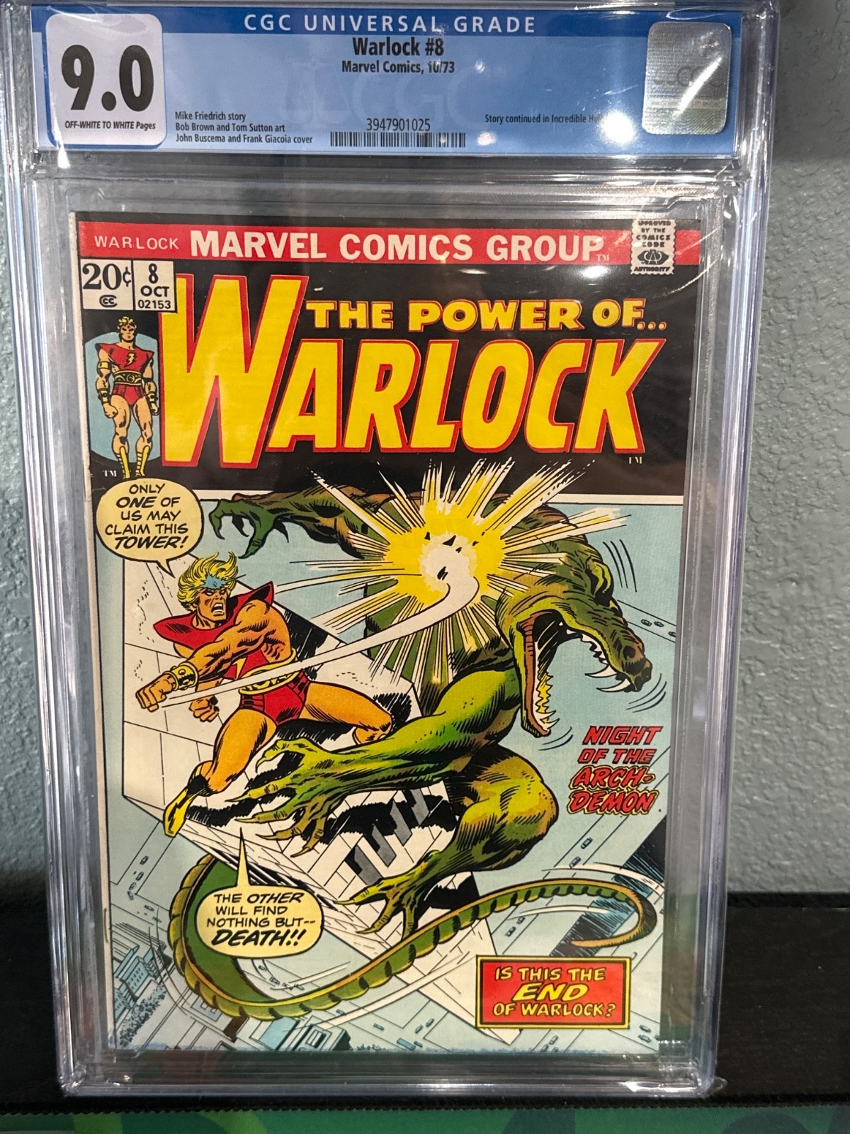 1973 silver age power of Warlock #8 CGC 9.0  rare key high grade MCU ex nm hot