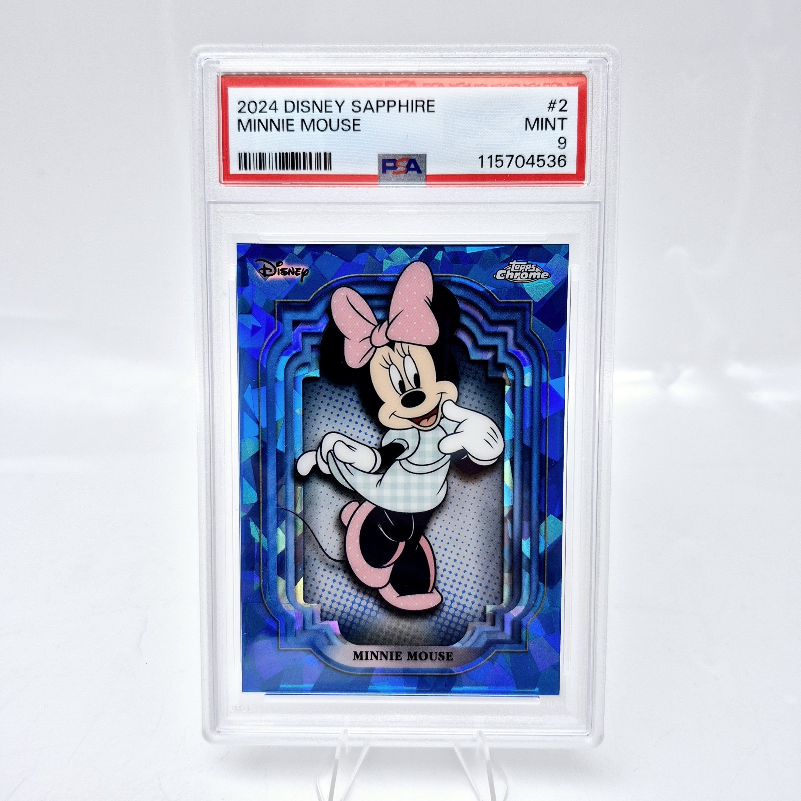2024 Topps Chrome Disney Sapphire Minnie Mouse #2 PSA 9 Blue