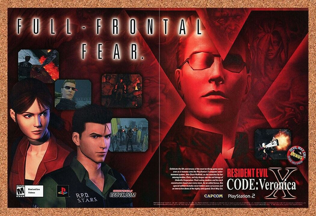 2001 Resident Evil Code Veronica PS2 Original Advertisement / Retro Promo v3