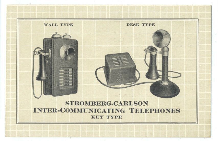 STROMBERG-CARLSON TELEPHONES ca1908 AD Postcard KANSAS CITY KS - RARE