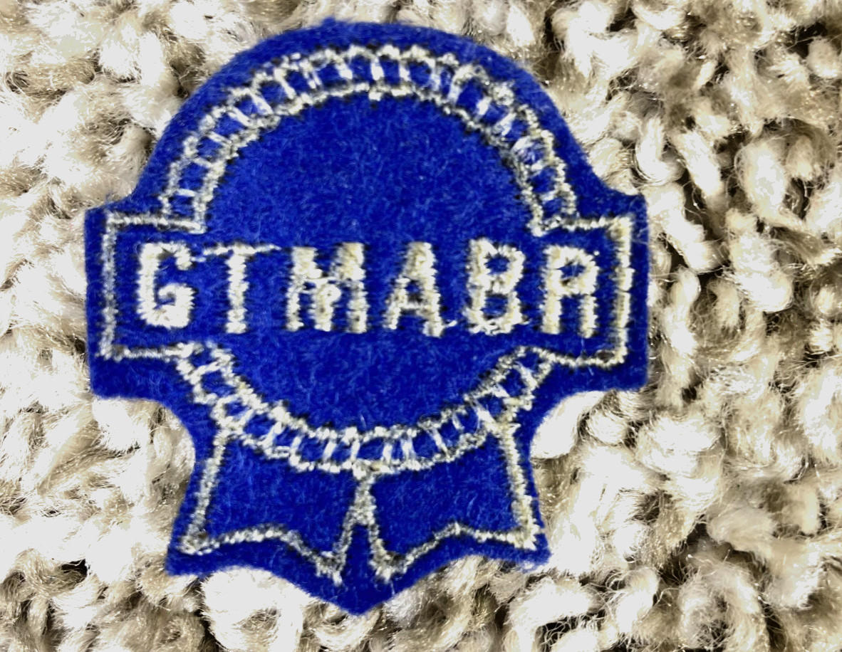 Vtg. 1970s Pabst Blue Ribbon Beer Cloth Patch GTMABA Get That Man a Blue Ribbon