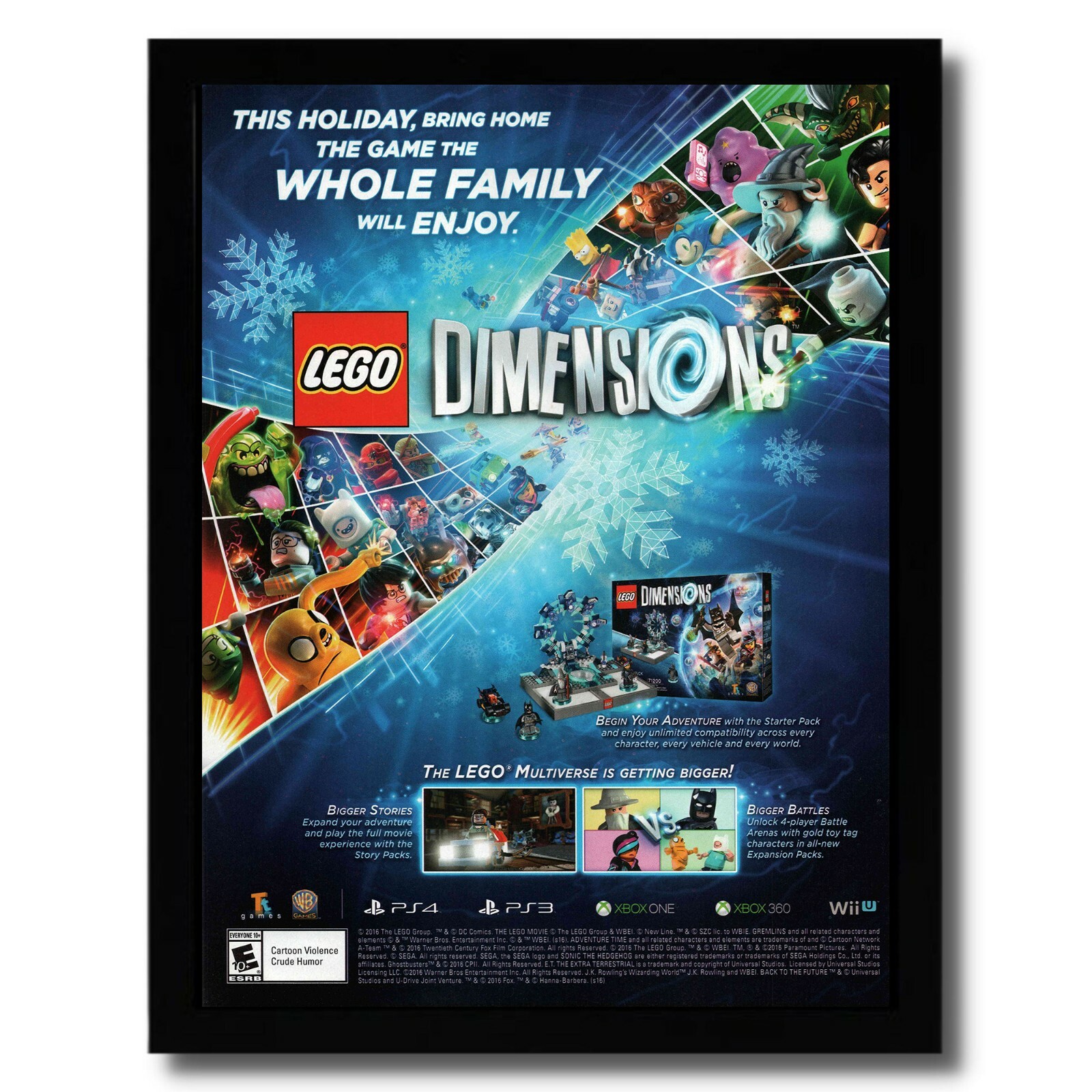 2016 LEGO Dimensions Starter Pack Framed Print Ad/Poster PS4 Xbox One Wii U Art