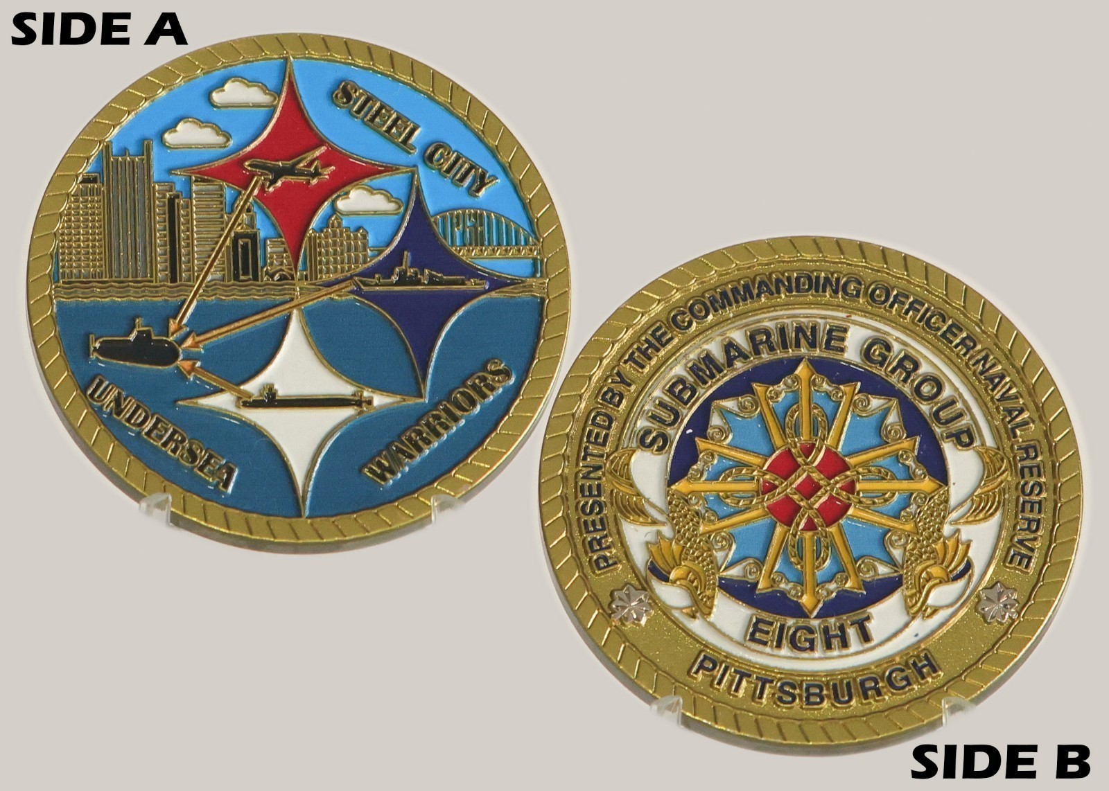 Submarine Group Eight Pittsburgh Steel City Undersea Challenge Coin  3#E