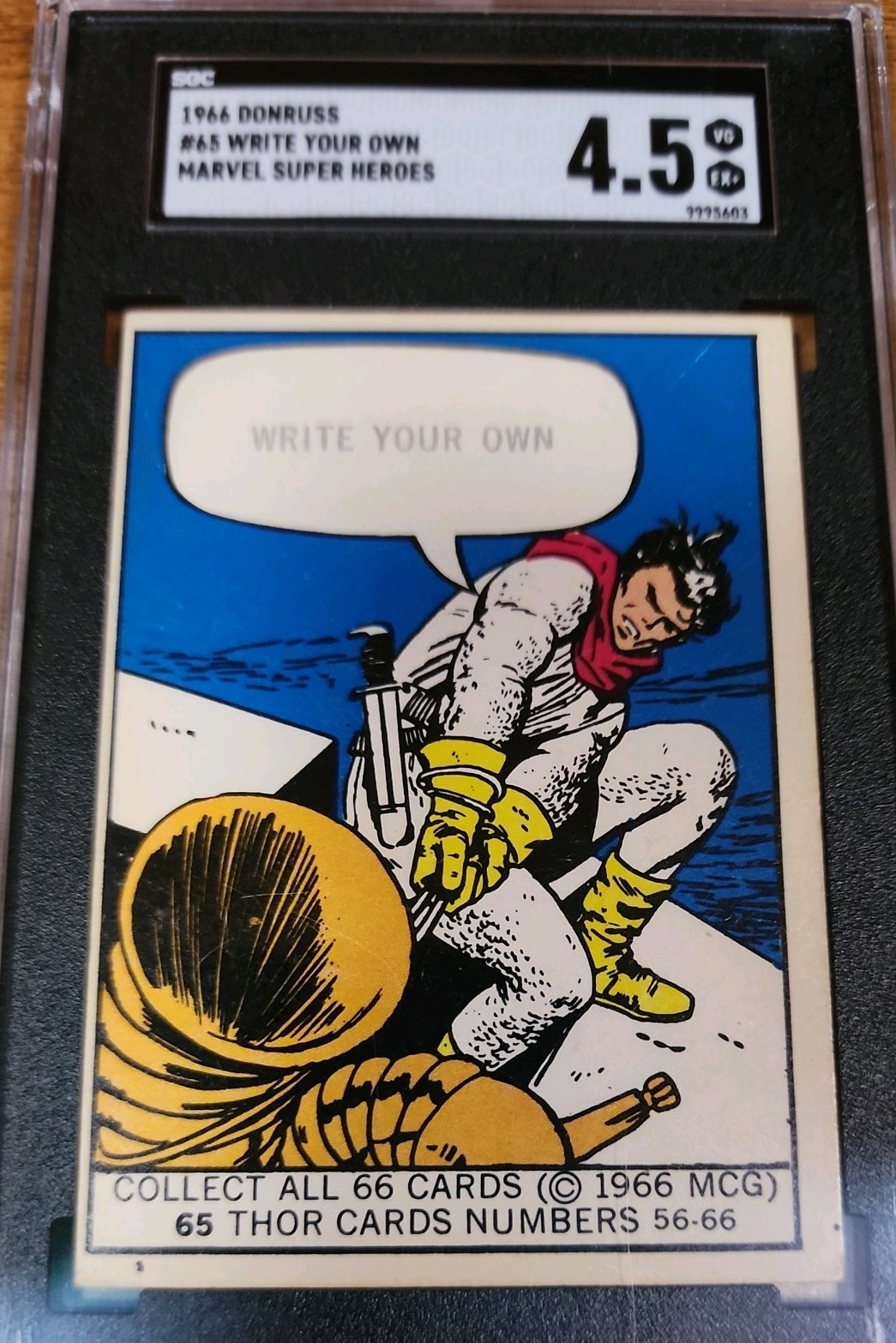🐲1966 Donruss Marvel Super Heroes #65 THOR🗡 SGC 4.5 Rookie Year Comic Cards🕷