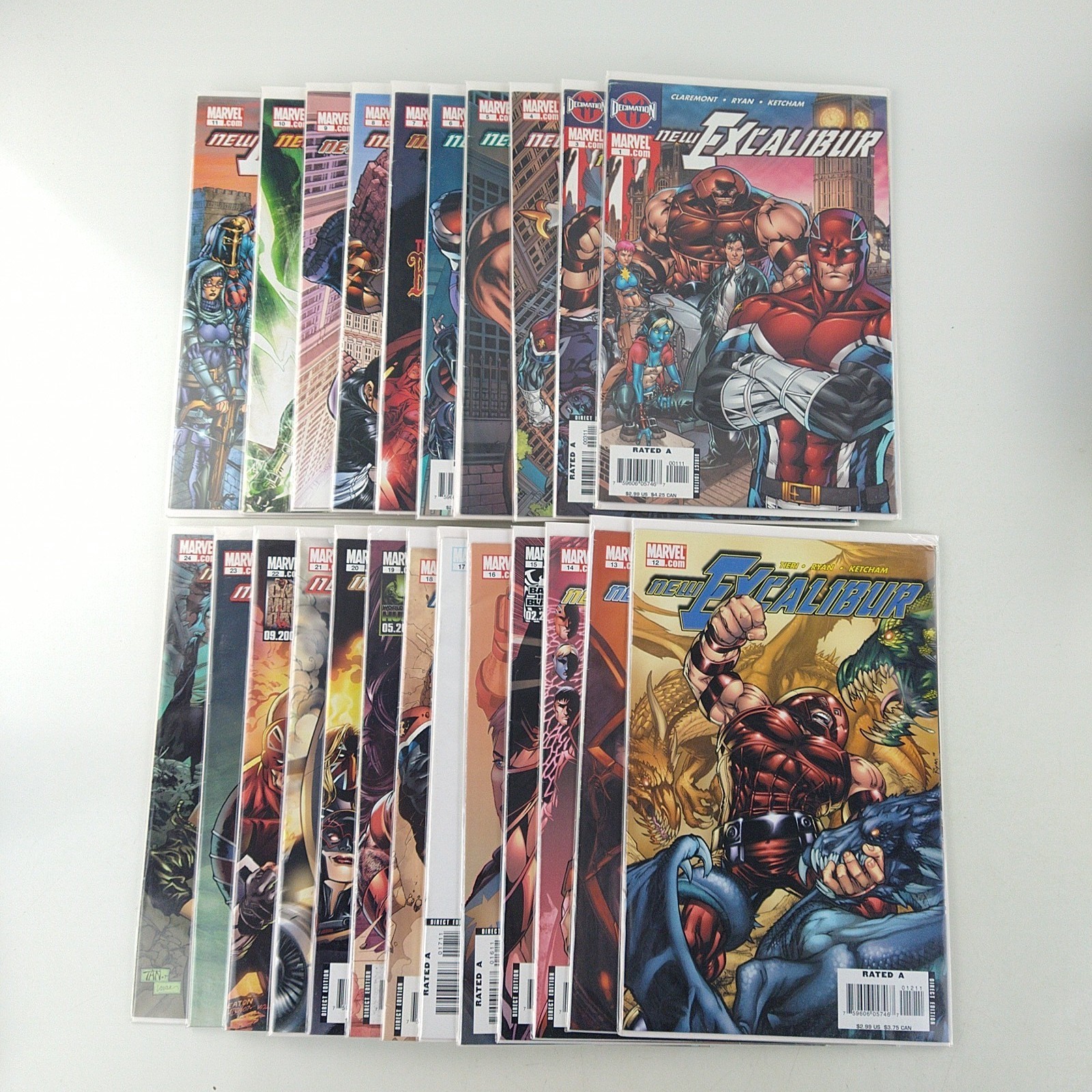 New Excalibur #1-24 (Missing #2) Near Complete Set Lot (2006 Marvel Comics)