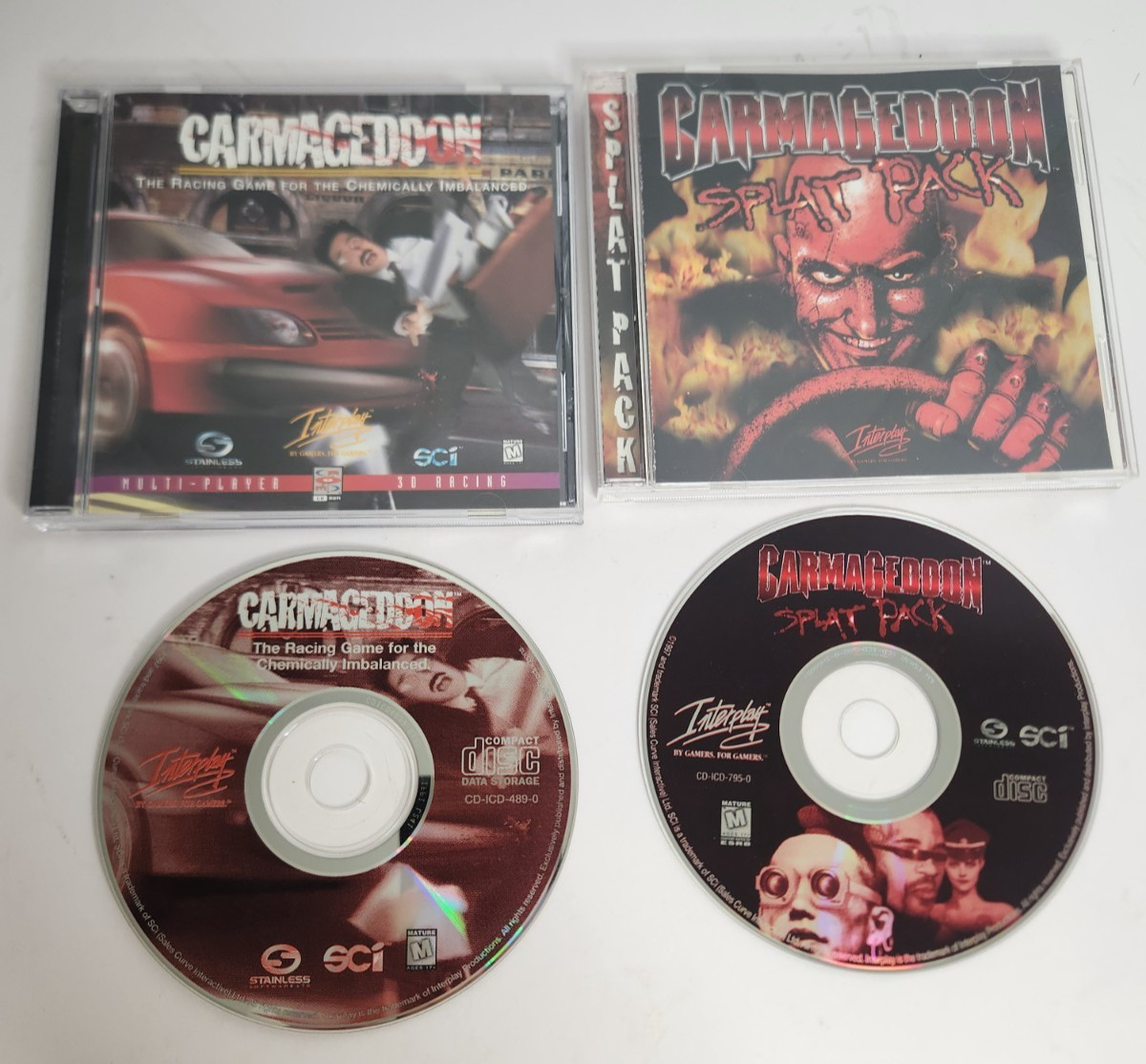 Lot of 2 Carmageddon (PC CD-ROM, 1997) + Carmageddon: Splat Pack