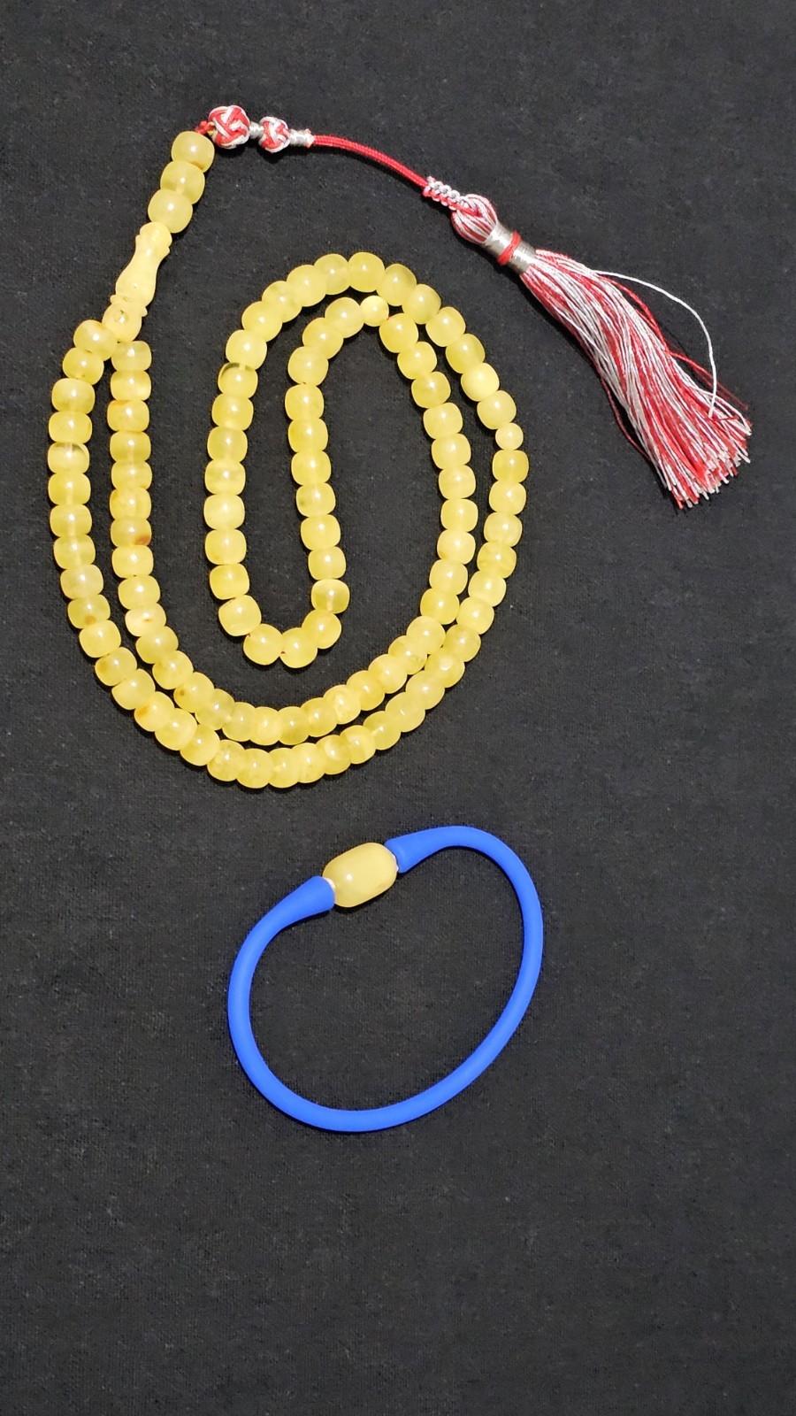  Islamic Prayer 99 Beads Made of Clear Yellow Baltic Amber and amber bracelet 