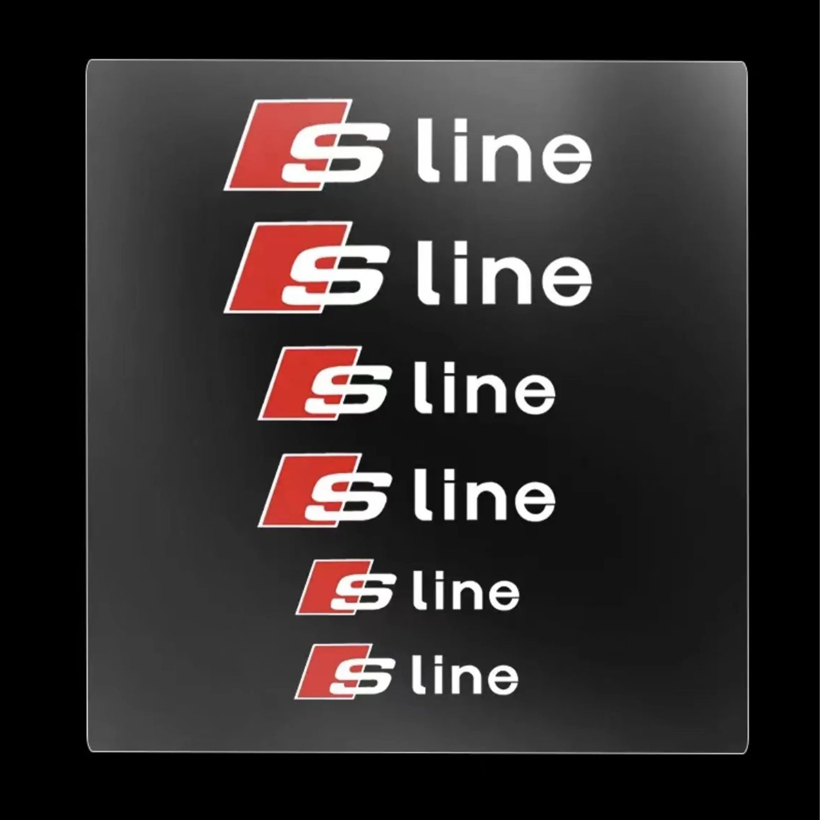 6Pcs Car Brake Caliper Stickers for Audi Sport Sline Logo Tire Decals