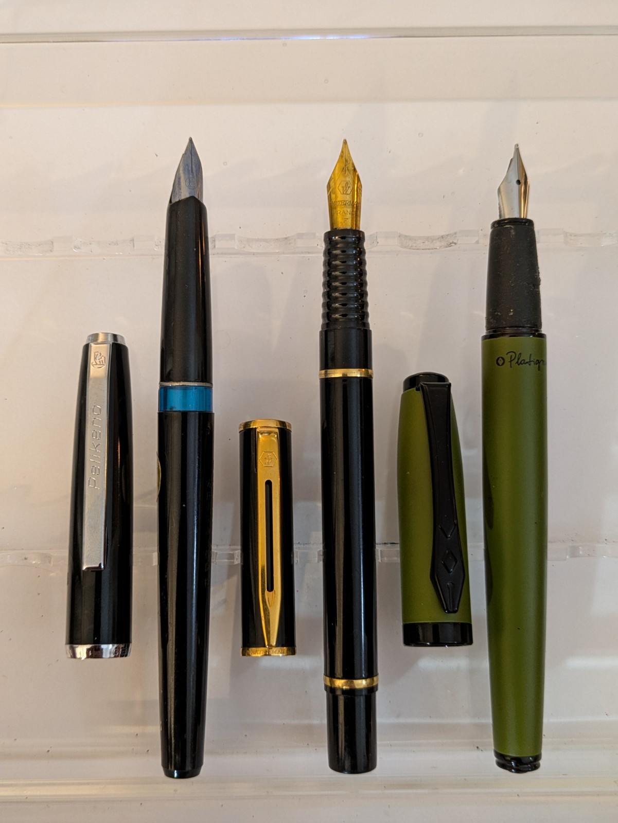 Vtg 3x Fountain Pen - Steel Nibs - Pelikan Platignum Waterman 