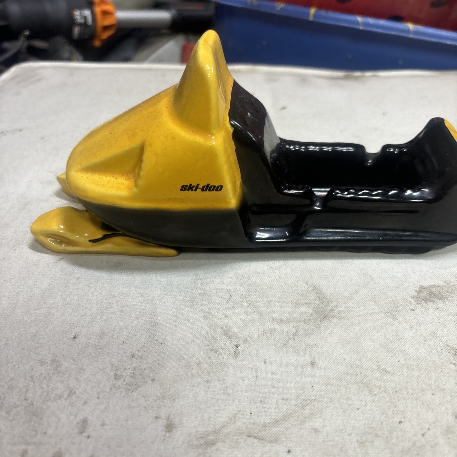 Rare Vintage Ski-Doo Snowmobile Ceramic Dealer Advertising  Ashtray 1970’s