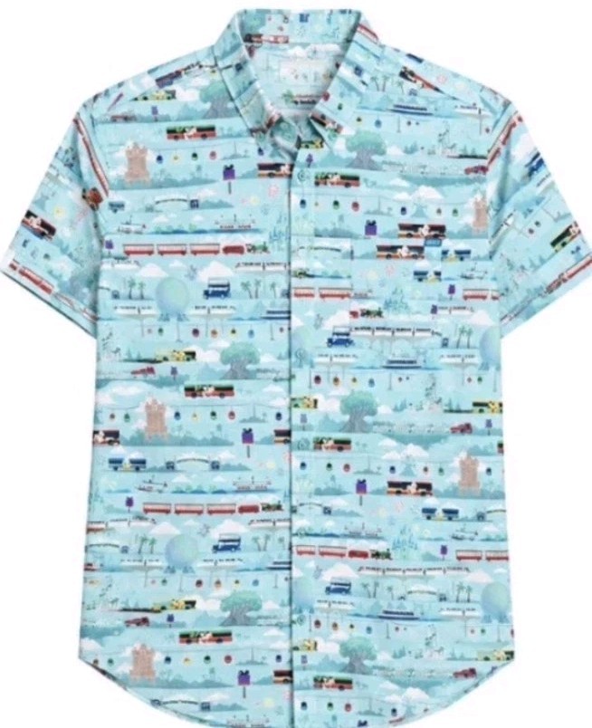 NWT 2026 Disney Parks RSVLTS WDW Transportation Monorail Button Up Shirt|Adult