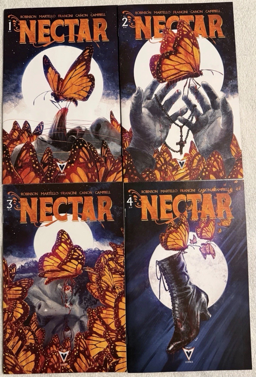Nectar #1-4 A Covers Complete Set Vault Comics Bagged & Boarded NM 4 Book Set