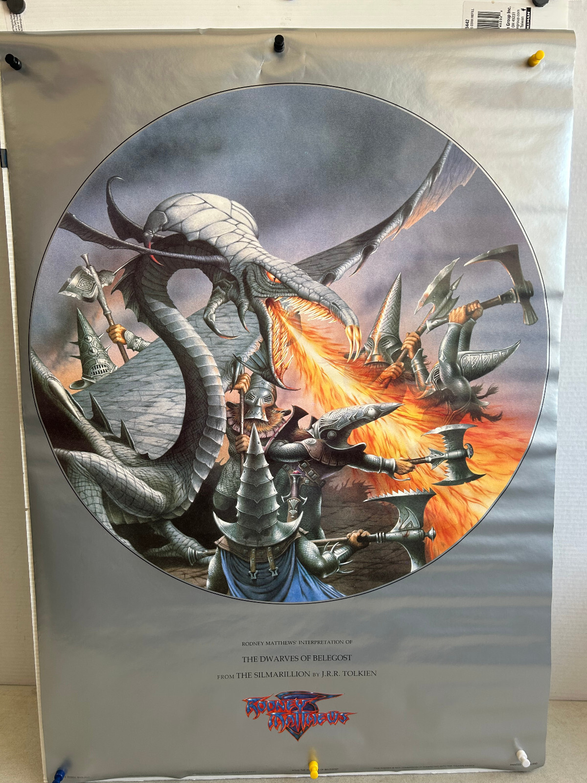 ROLLED 1988 DWARVES OF BELEGOST SLIMARILLION POSTER RODNEY MATTHEWS TOLKIEN P6
