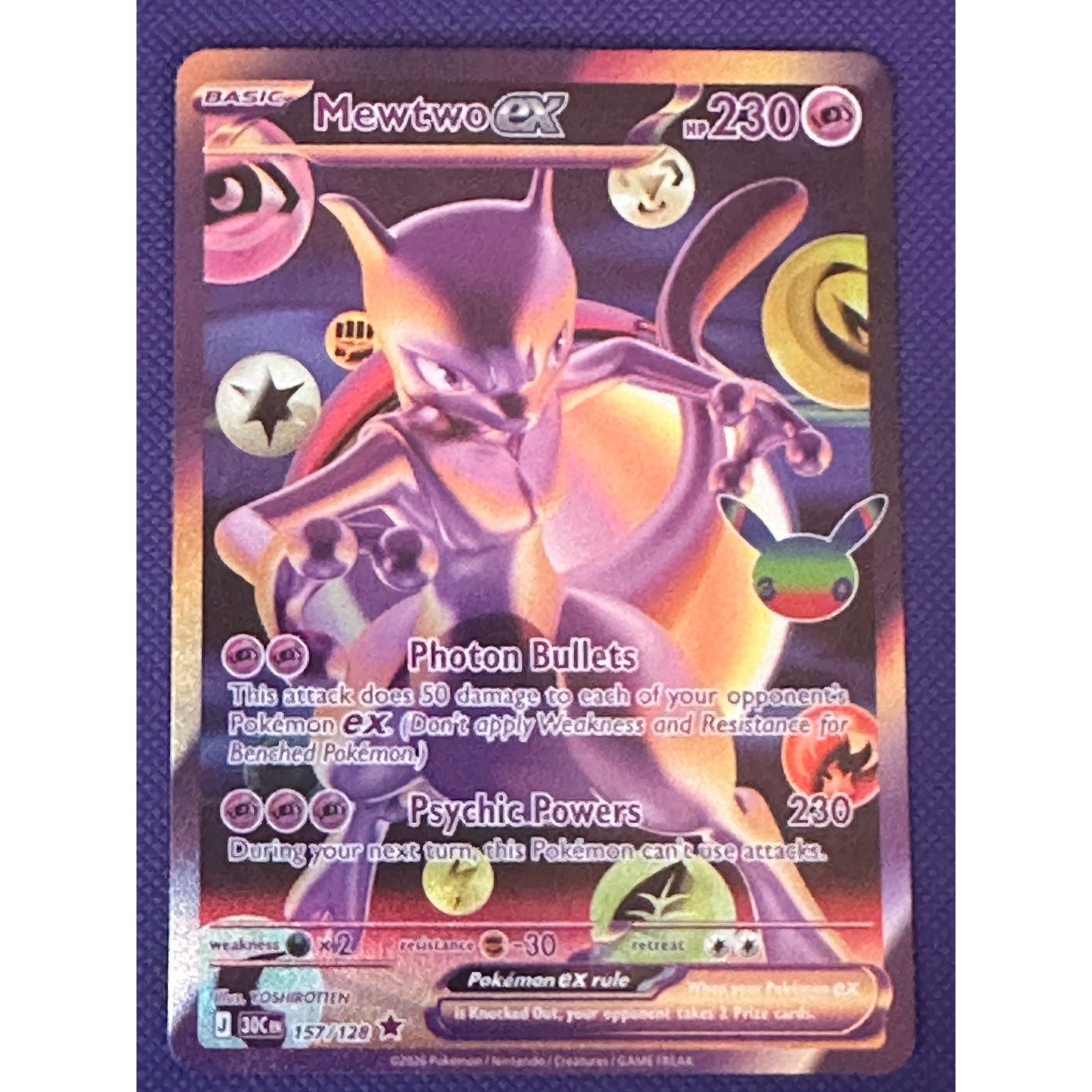 Mewtwo ex 157 30th Celebration (futuristic Mew)