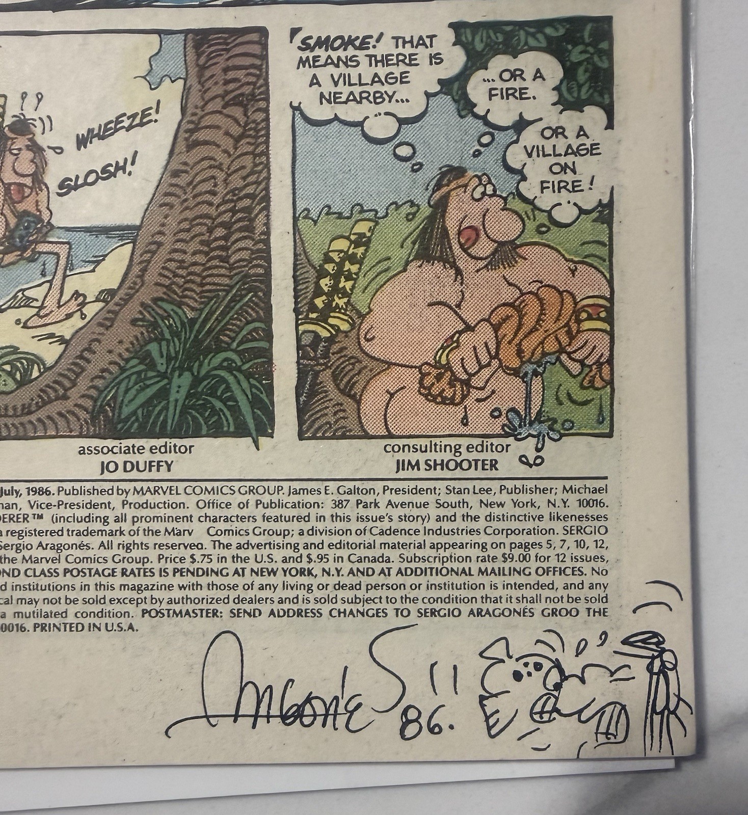 Sergio Aragonés Groo the Wanderer #17 (July 1986) Autographed With Sketch