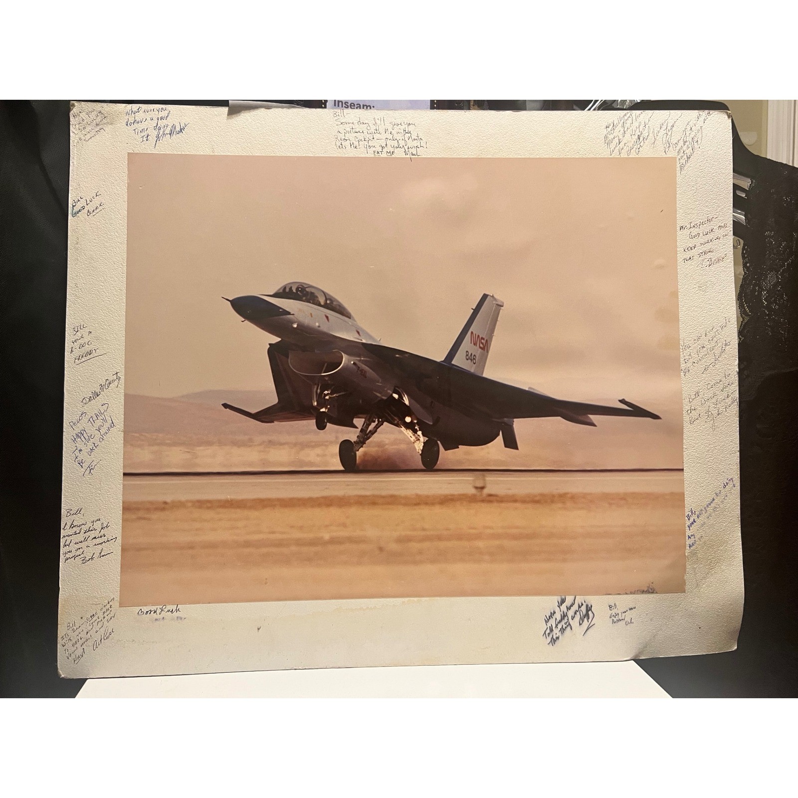 NASA Dryden F-16 XL Program Signed Poster 20x24 Edwards AFB Presentation Rare Ex
