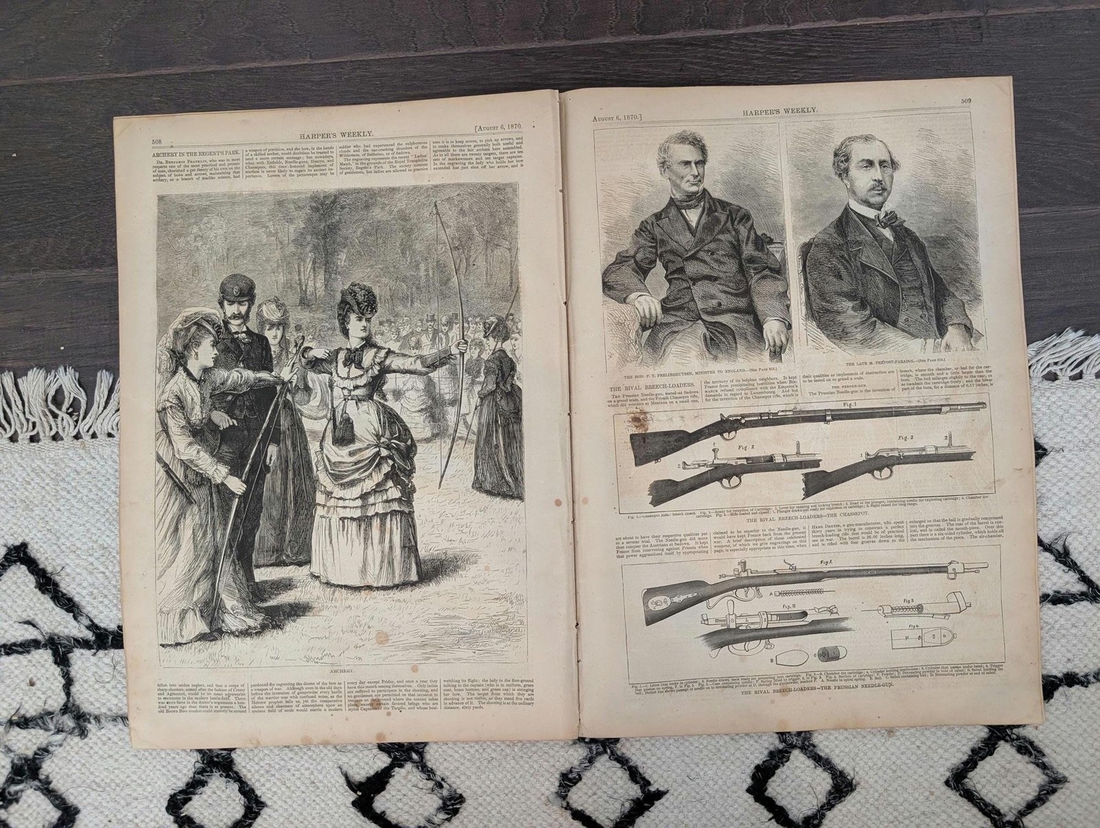 Harpers Weekly August 6, 1870 Winslow Homer Long Branch Womens Archery 
