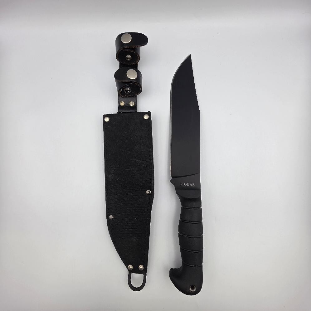 Ka-Bar 1277 Large Heavy Clip Point Carbon Steel Bowie Knife 9