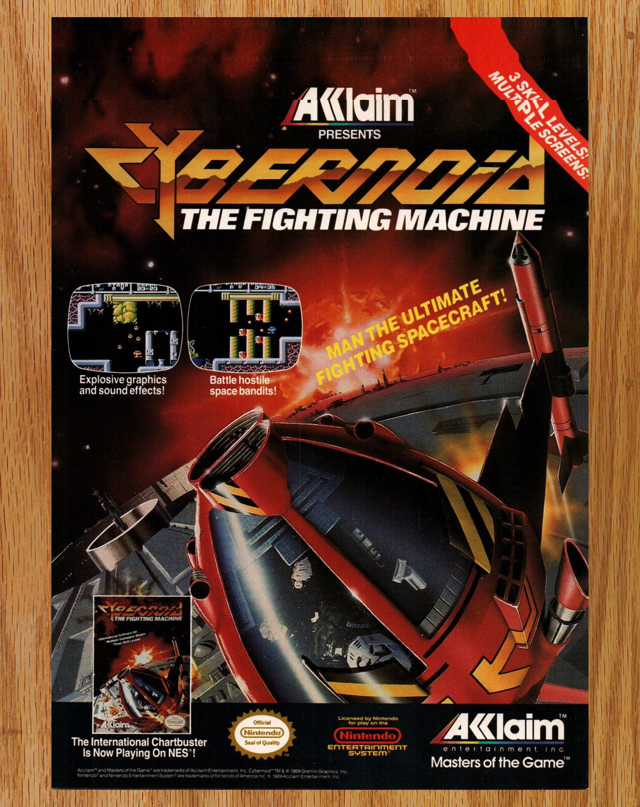 Cybernoid Fighting Machine Acclaim Nintendo NES - Video Game Print Ads 1989