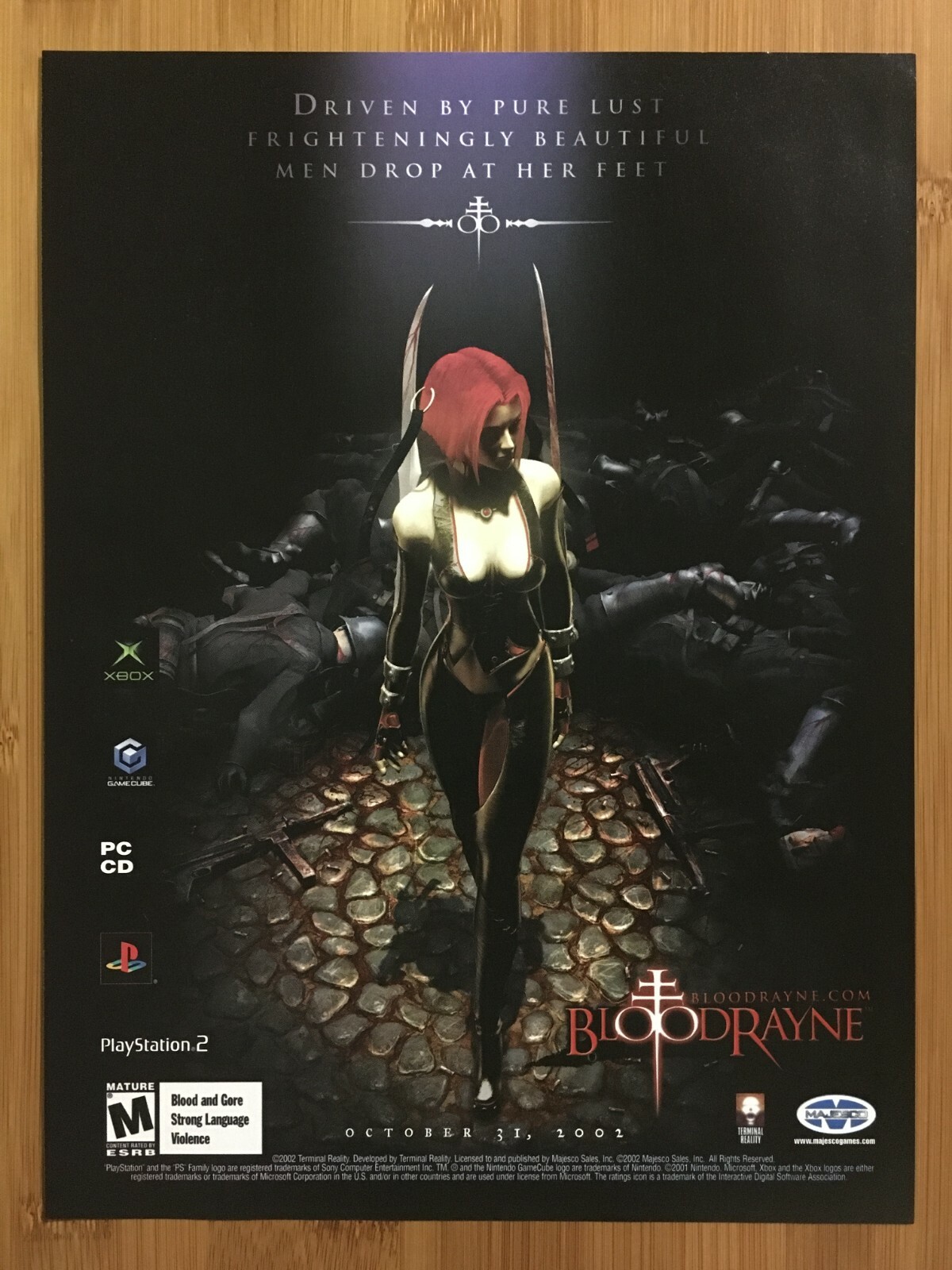 2002 Bloodrayne PS2 Xbox PC Print Ad/Poster Official Vampire Horror Promo Art