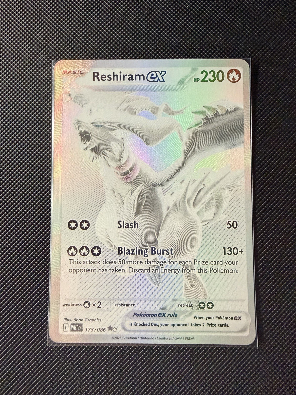 Reshiram ex 173/086 White Flare Full Art Holo Rare Pokémon TCG Card