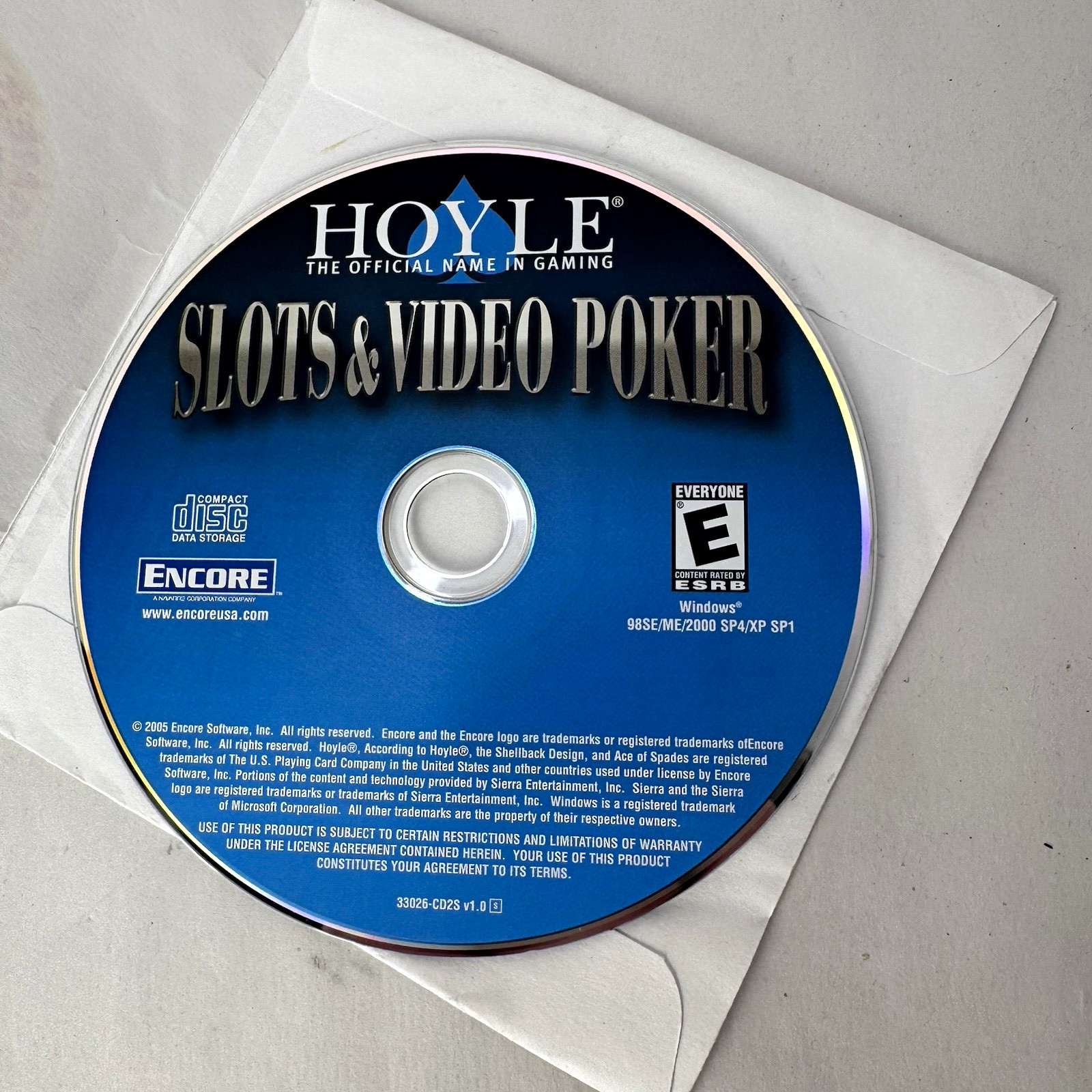 Encore Hoyle Slots & Video Poker (PC, 2005) DVD-ROM E Casino Cards