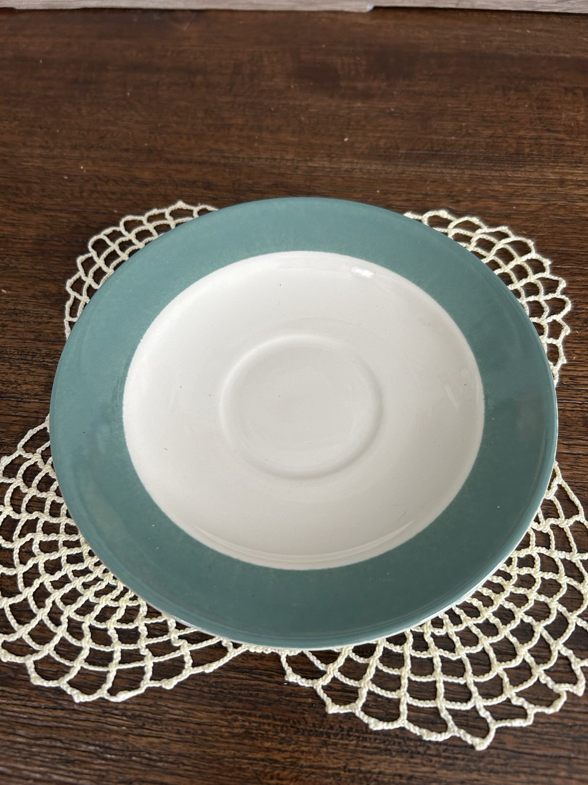 Vintage Homer Laughlin 6” Plate With Green Trim